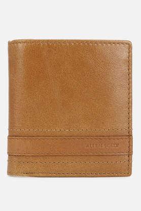 solid pure leather men's formal wallet - tan