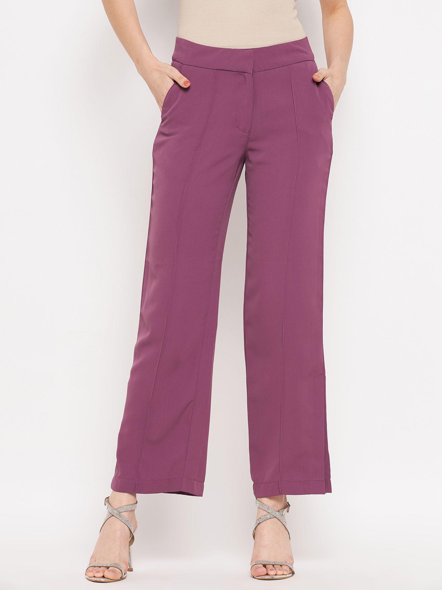 solid purple palazzos