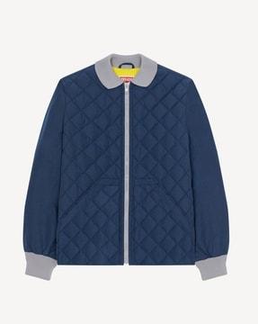 solid quilted regular fit jacket