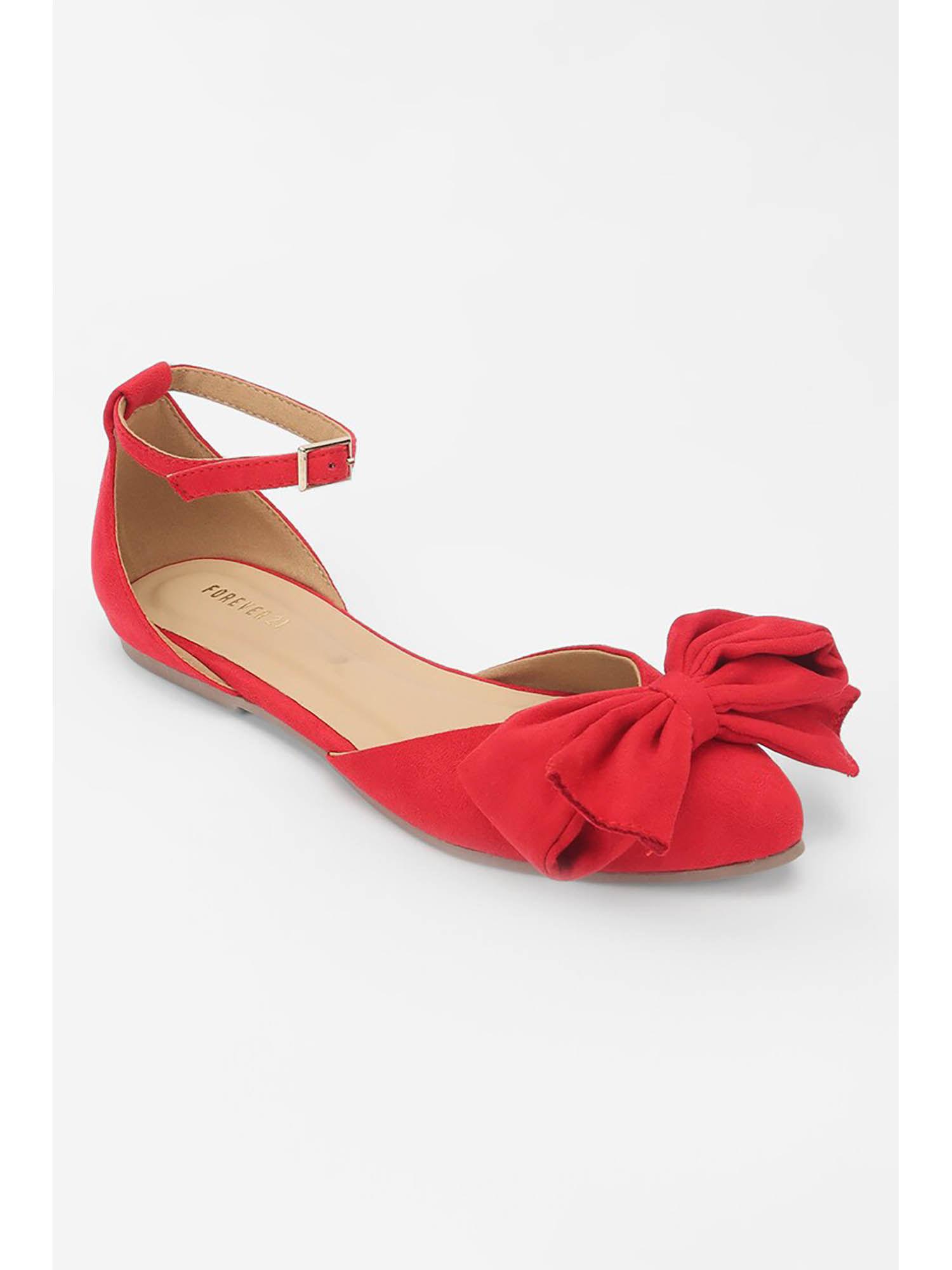 solid red flats sandals