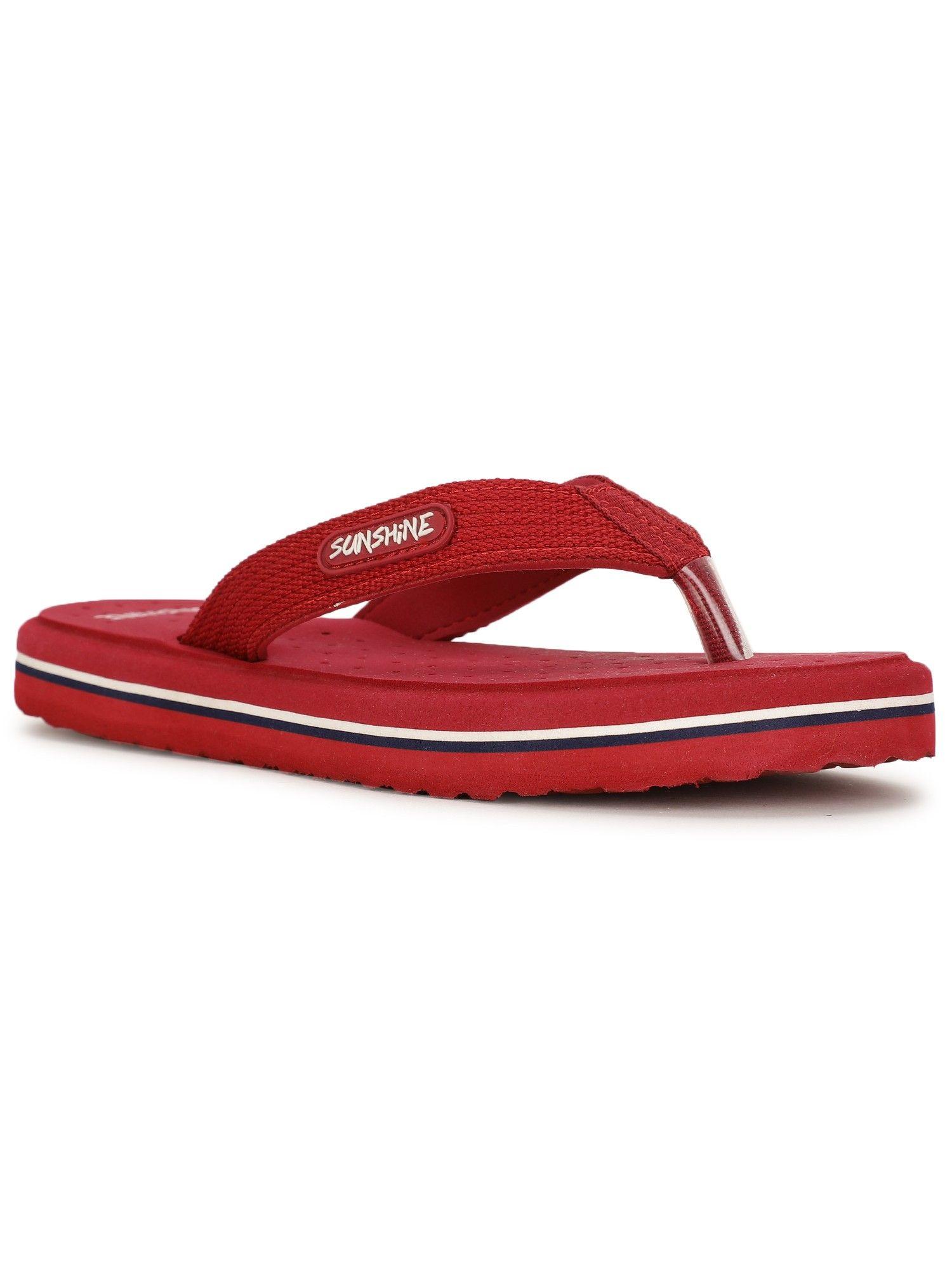 solid red flipflops