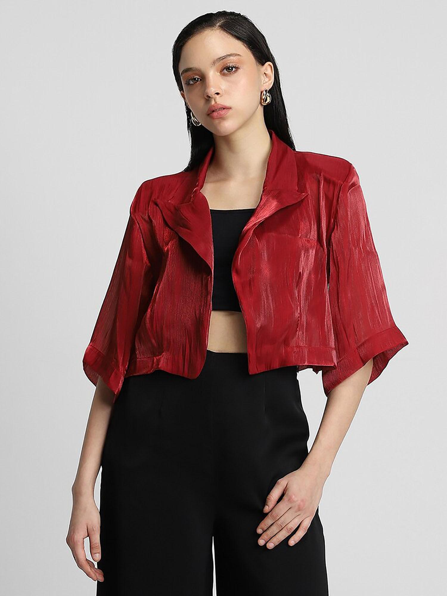 solid red jacket