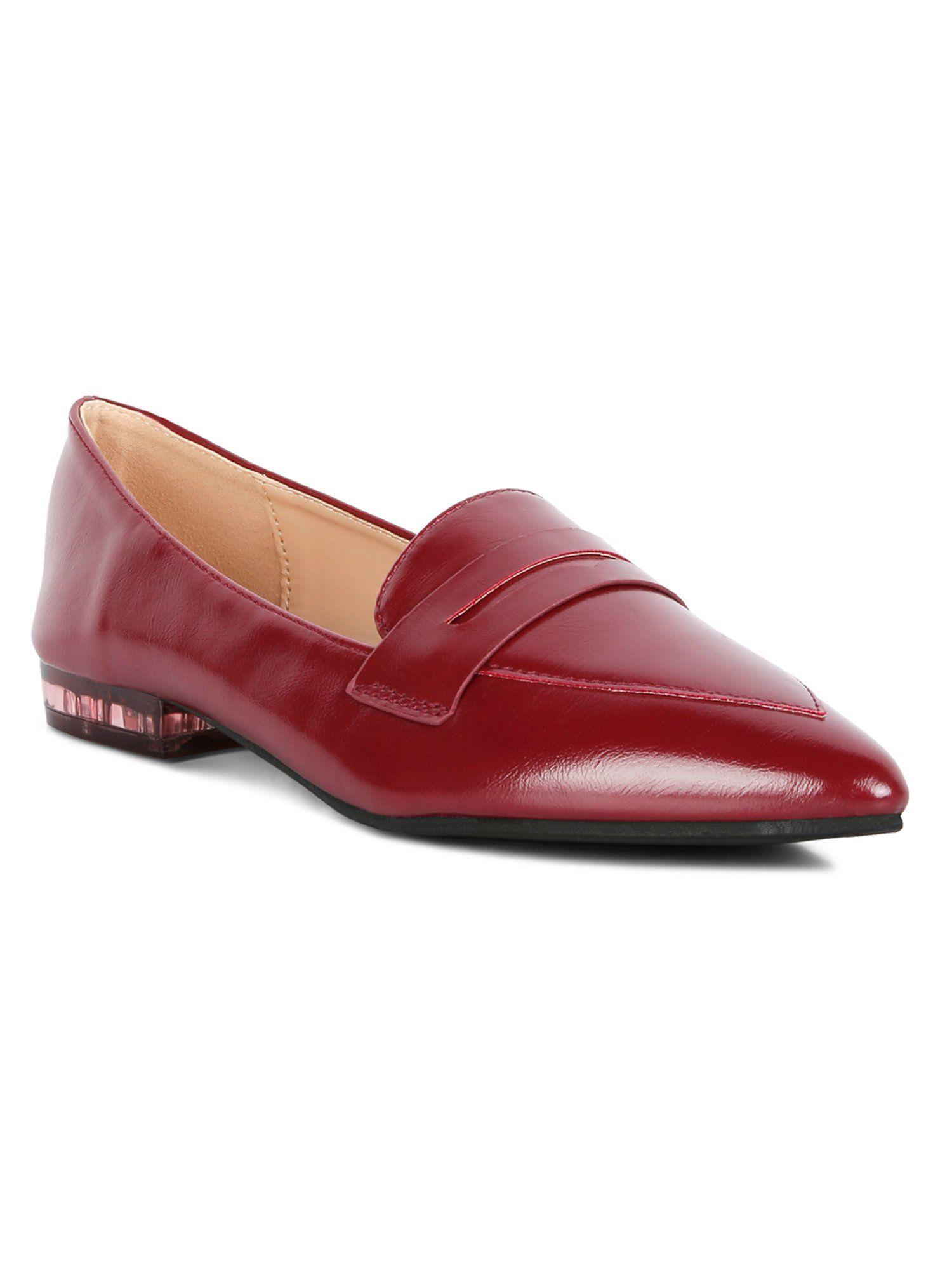 solid red loafers