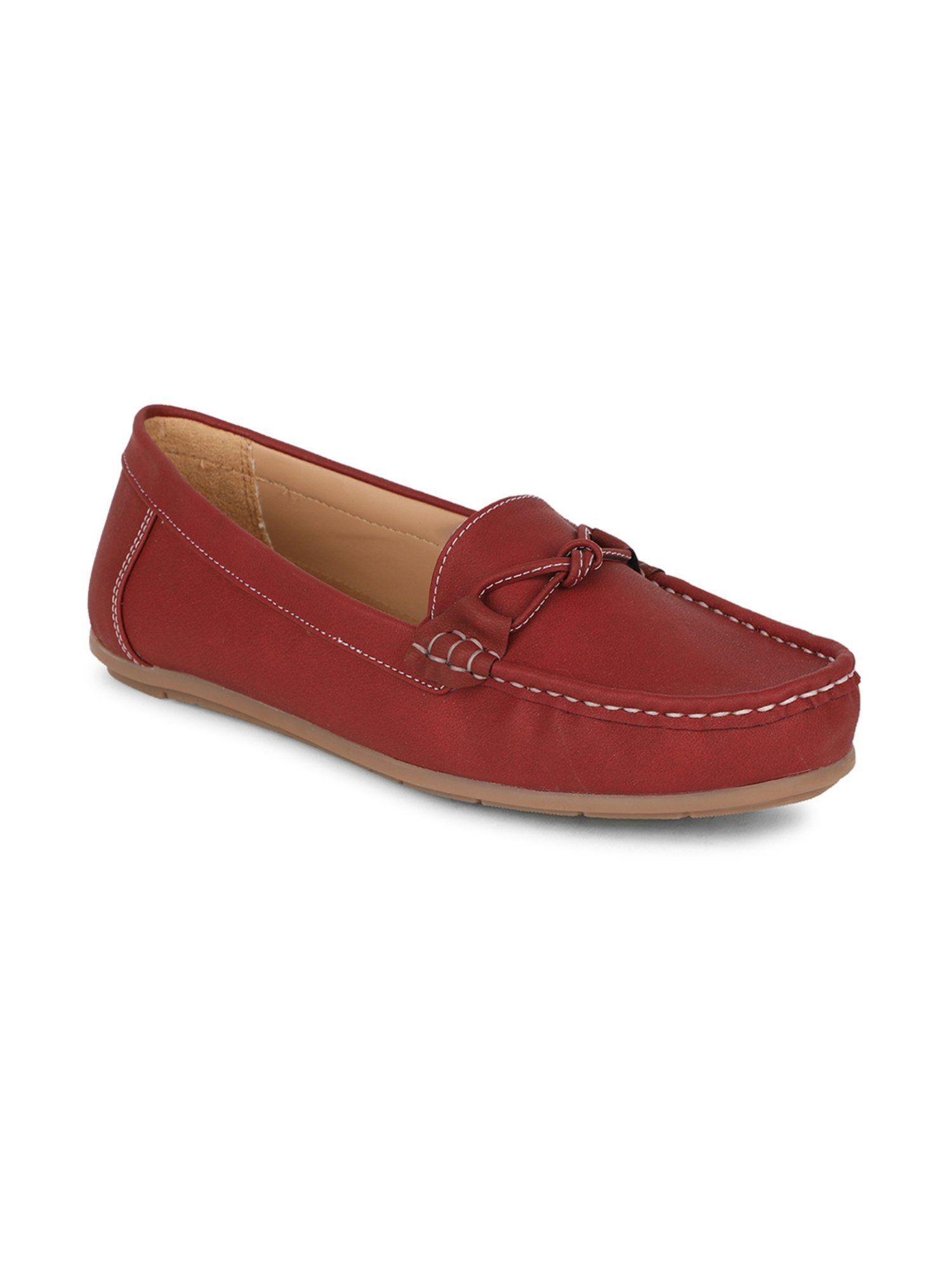 solid red loafers