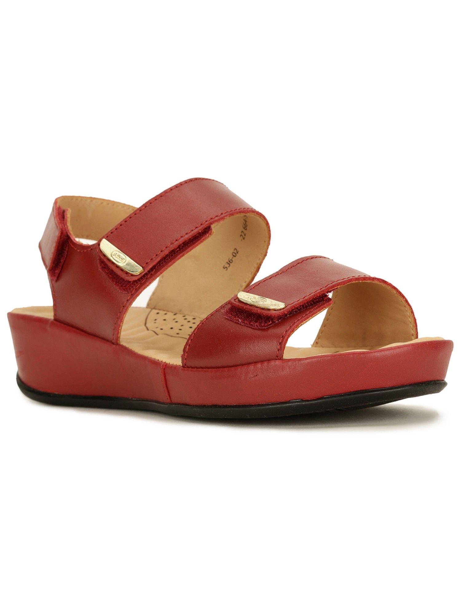 solid red sandals