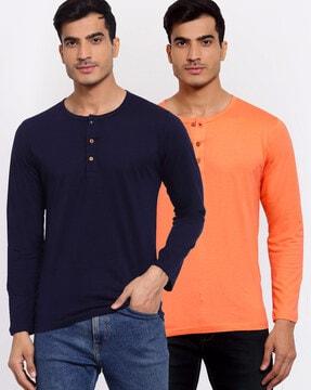 solid regular fit henley t-shirt