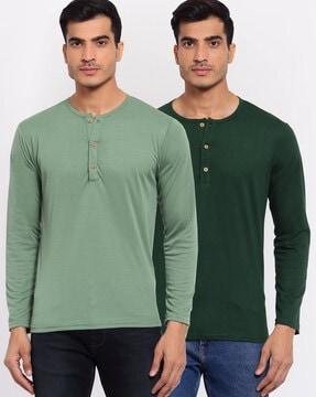 solid regular fit henley t-shirt