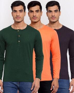 solid regular fit henley t-shirt