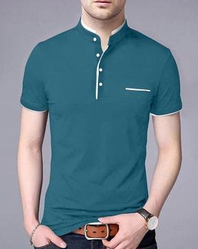 solid regular fit henley t-shirt