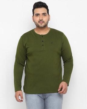 solid regular fit henley t-shirt