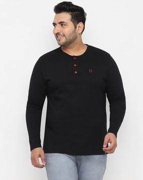 solid regular fit henley t-shirt