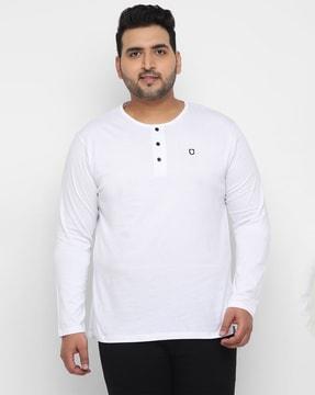 solid regular fit henley t-shirt