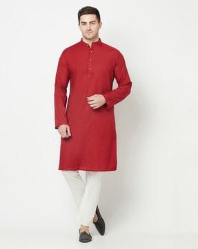 solid regular fit kurta