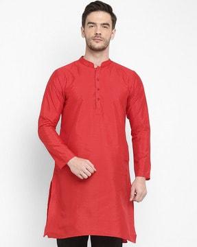 solid regular fit kurta