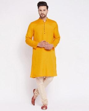 solid regular fit kurta