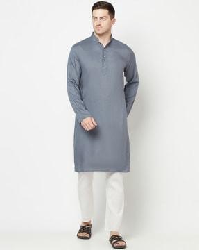 solid regular fit kurta