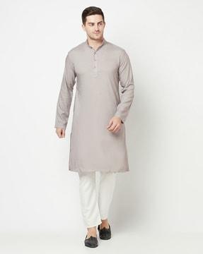 solid regular fit kurta