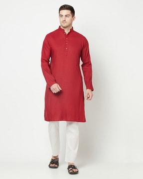 solid regular fit kurta