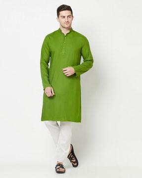 solid regular fit kurta