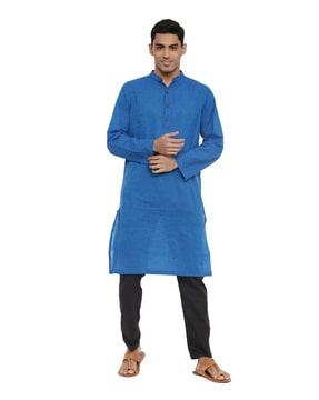 solid regular fit long kurta