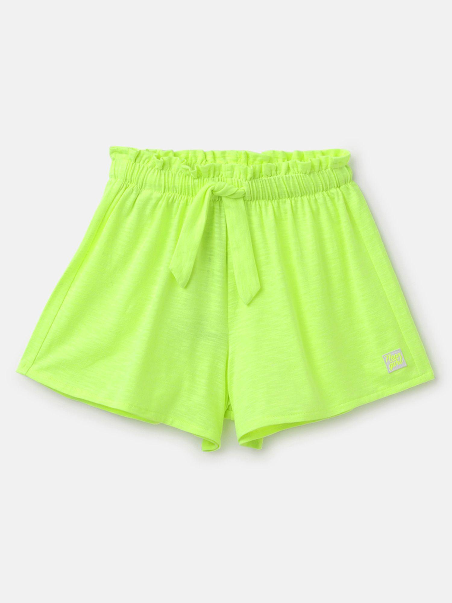 solid regular fit mid rise shorts