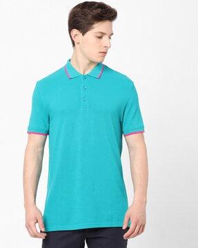 solid regular fit polo t-shirt