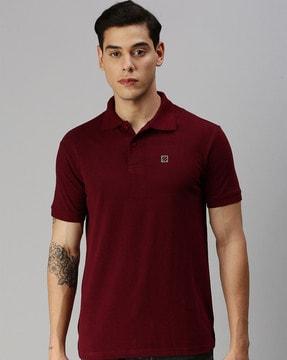 solid regular fit polo t-shirt