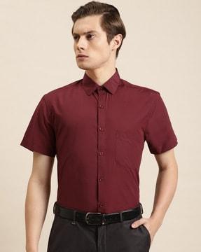 solid regular fit shirt