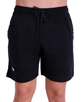 solid regular fit shorts