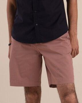 solid regular fit shorts