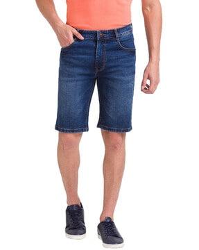 solid regular fit shorts