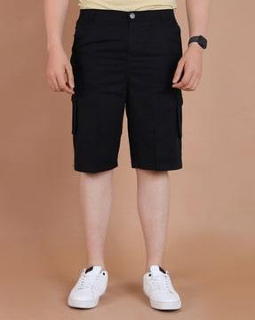 solid regular fit shorts