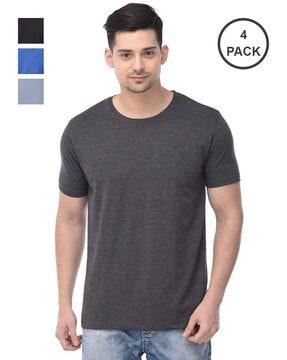 solid regular fit t-shirtpack of 4 men heathered regular fit t-shirts