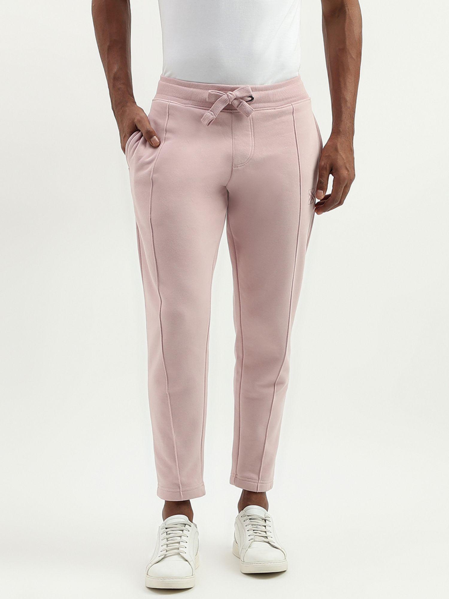 solid regular fit trousers-purple