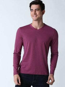 solid regular fit v-neck t-shirt