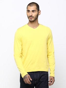 solid regular fit v-neck t-shirt