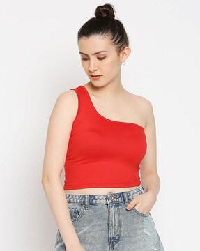 solid regular one shoulder  top