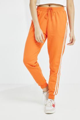 solid relaxed fit cotton women's active wear joggers - orange