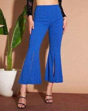 solid relaxed fit flat-front pants