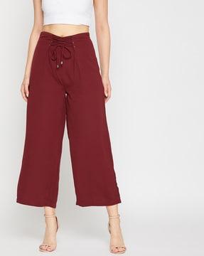 solid relaxed fit flat-front pants