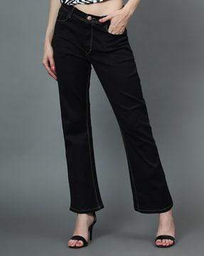 solid relaxed fit jeans