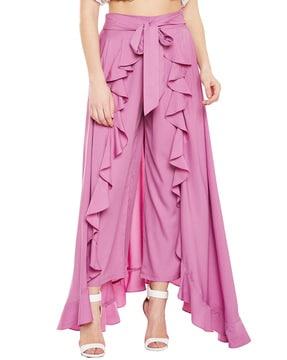 solid relaxed fit palazzo pant