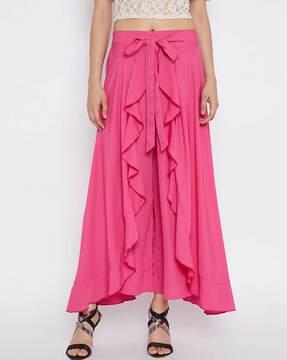 solid relaxed fit palazzo pant