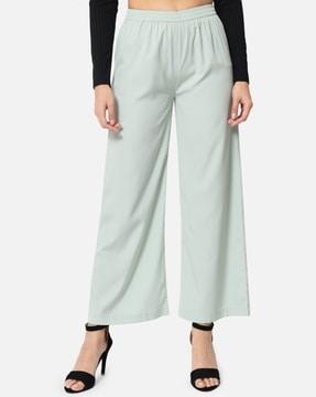 solid relaxed fit palazzos