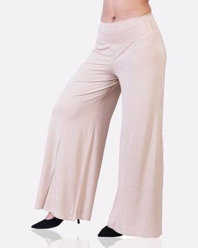 solid relaxed fit palazzos