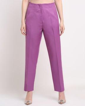 solid relaxed fit trousers