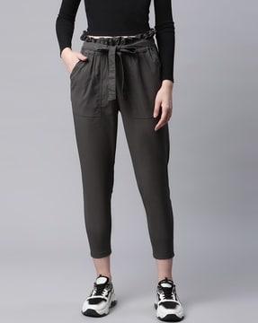 solid relaxed fit trousers