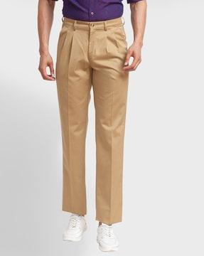 solid relaxed fit trousers