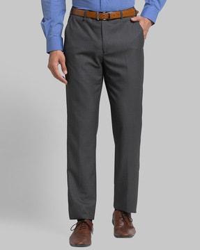 solid relaxed fit trousers