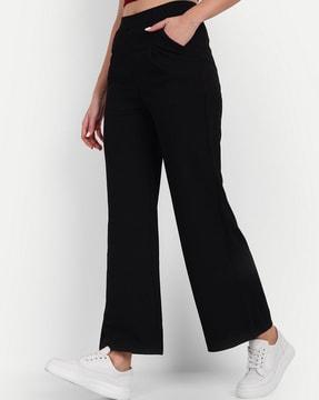 solid relaxed fit trousers